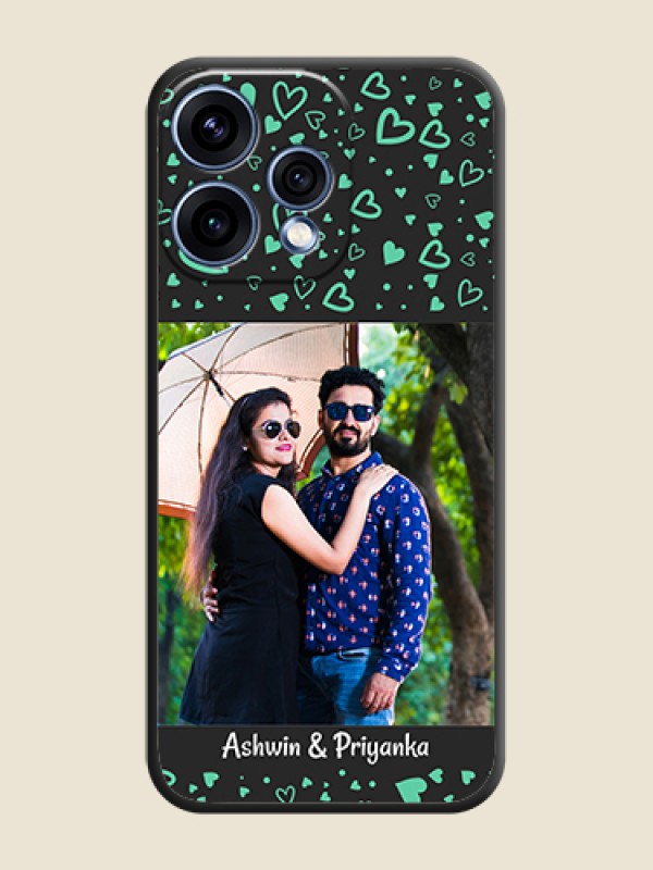 Custom Sea Green Indefinite Love Pattern on Photo On Space Black Custom Soft Matte Mobile Back Cover - Oppo Reno 15 5G
