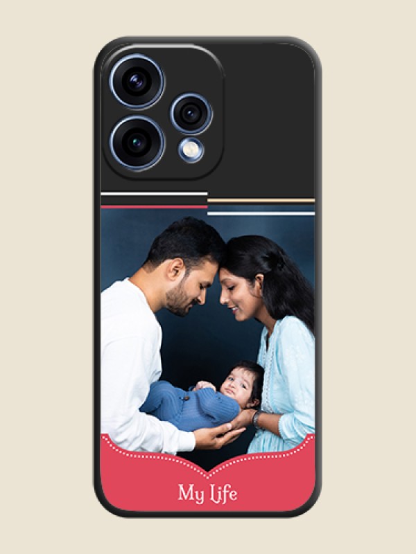 Custom Classic Plain Design with Name On Space Black Custom Soft Matte Mobile Back Cover - Oppo Reno 15 5G