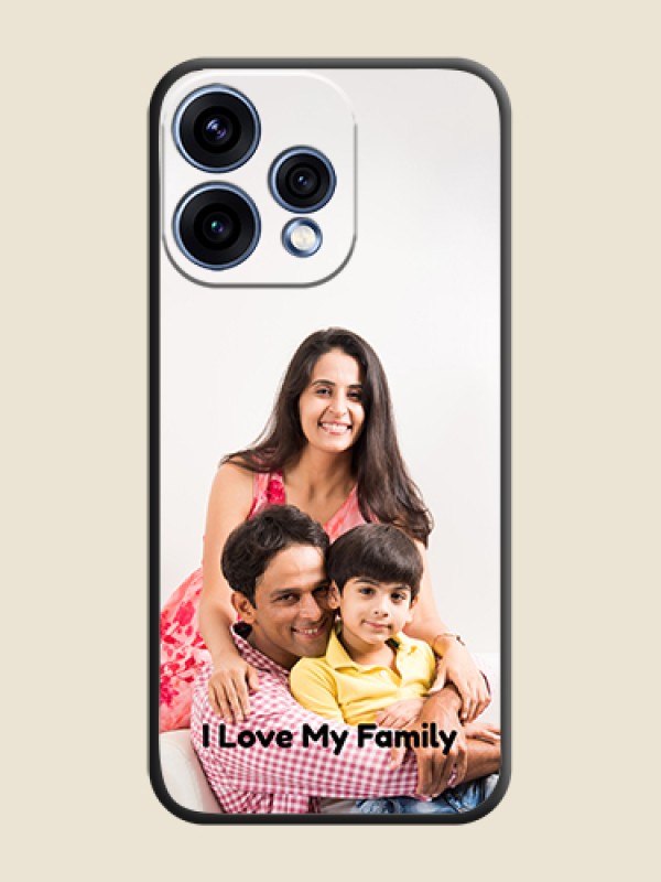 Custom Full Single Pic Upload With Text On Space Black Custom Soft Matte Mobile Back Cover - Oppo Reno 15 5G