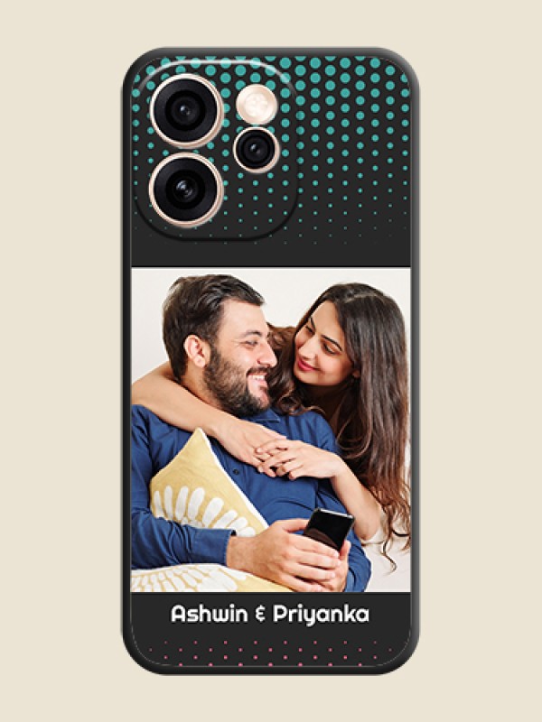 Custom Faded Dots with Grunge Photo Frame and Text On Space Black Custom Soft Matte Mobile Back Cover - Oppo Reno 15 Pro 5G