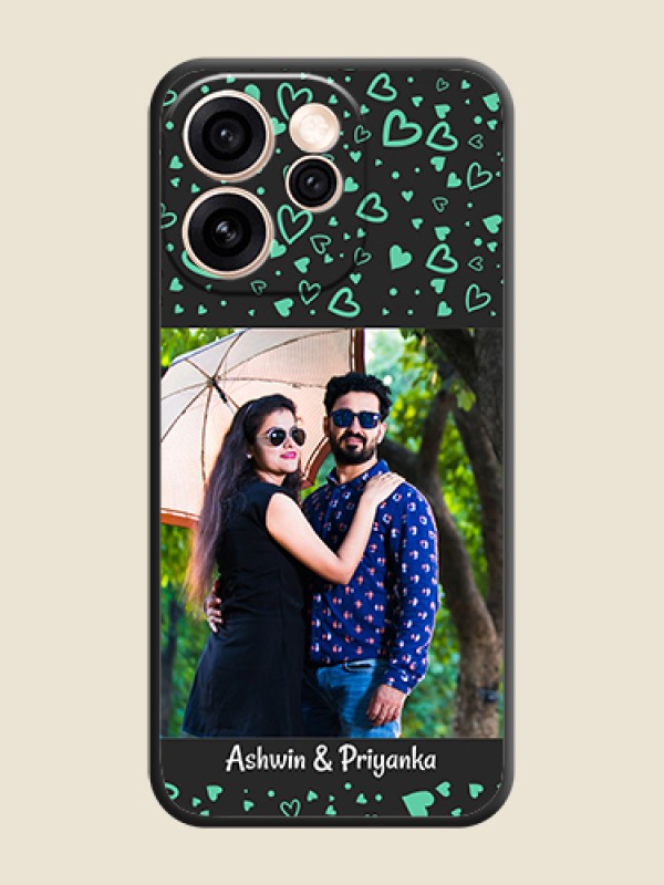 Custom Sea Green Indefinite Love Pattern on Photo On Space Black Custom Soft Matte Mobile Back Cover - Oppo Reno 15 Pro Mini 5G