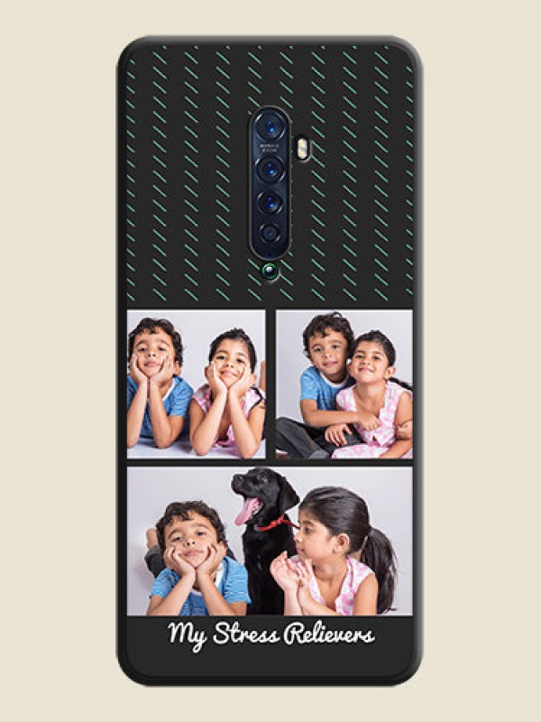 Custom Cross Dotted Pattern with 2 Image Holder on Personalised Space Black Soft Matte Cases - Oppo Reno 2
