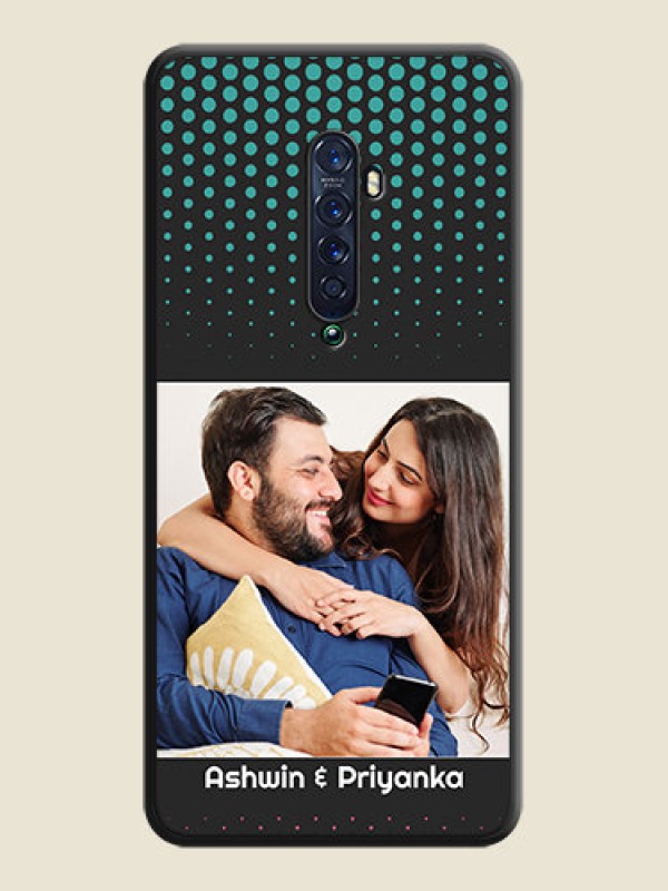 Custom Faded Dots with Grunge Photo Frame and Text on Space Black Custom Soft Matte Phone Cases - Oppo Reno 2