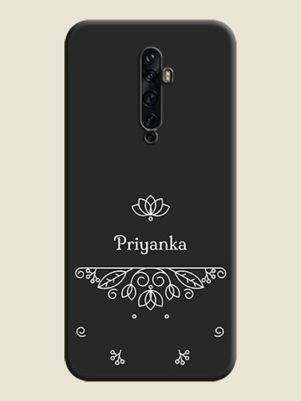 Custom Lotus Garden Custom Text On Space Black Personalized Soft Matte Phone Covers -Oppo Reno 2F