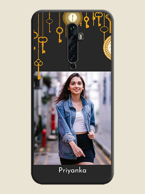 Custom Decorative Design with Text on Space Black Custom Soft Matte Back Cover - Oppo Reno 2Z