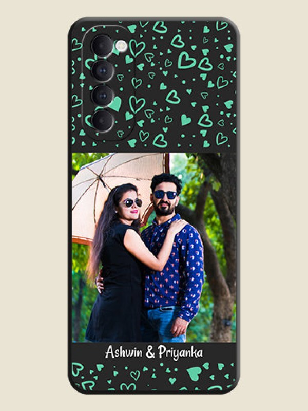 Custom Sea Green Indefinite Love Pattern - Photo on Space Black Soft Matte Mobile Cover - Oppo Reno 4 Pro