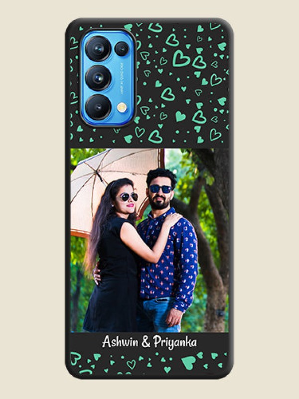 Custom Sea Green Indefinite Love Pattern on Photo on Space Black Soft Matte Mobile Cover - Reno 5 Pro