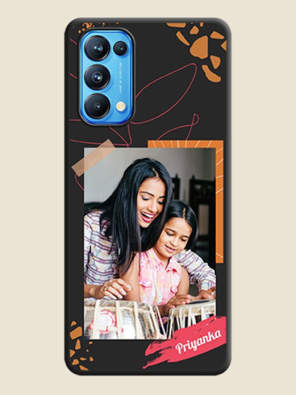Custom Orange Photo Frame on Space Black Custom Soft Matte Phone Back Cover - Reno 5 Pro