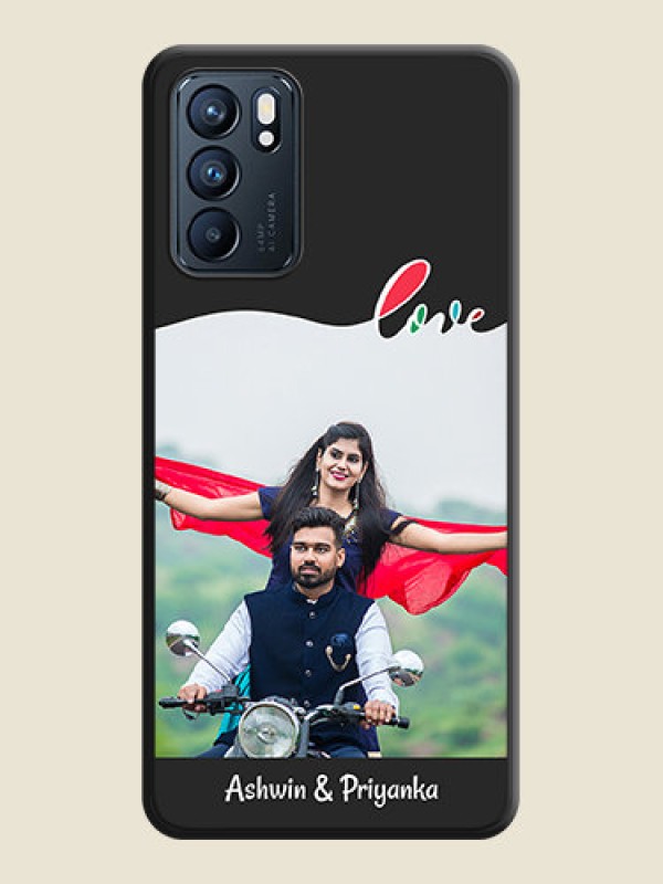 Custom Fall in Love Pattern with Picture on Photo on Space Black Soft Matte Mobile Case - Oppo Reno 6 5G
