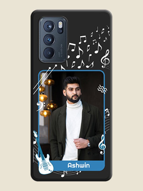 Custom Musical Theme Design with Text on Photo on Space Black Soft Matte Mobile Case - Oppo Reno 6 Pro 5G