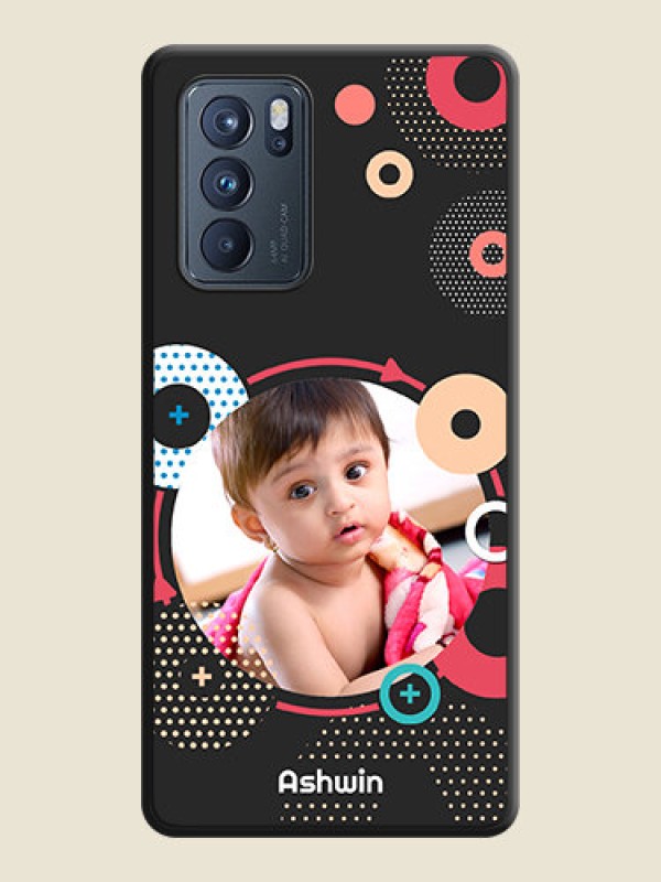 Custom Multicoloured Round Image on Personalised Space Black Soft Matte Cases - Oppo Reno 6 Pro 5G