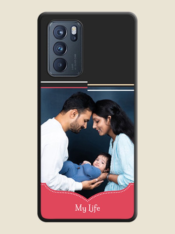 Custom Classic Plain Design with Name on Photo on Space Black Soft Matte Phone Cover - Oppo Reno 6 Pro 5G