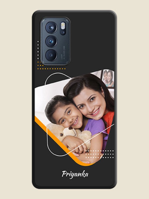 Custom Yellow Triangle on Photo on Space Black Soft Matte Phone Cover - Oppo Reno 6 Pro 5G