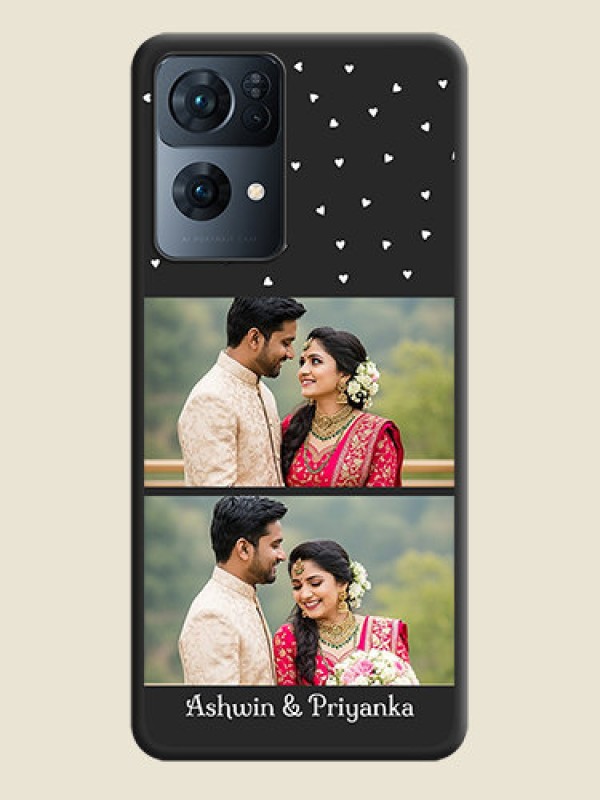 Custom Miniature Love Symbols with Name on Space Black Custom Soft Matte Back Cover - Oppo Reno 7 Pro 5G