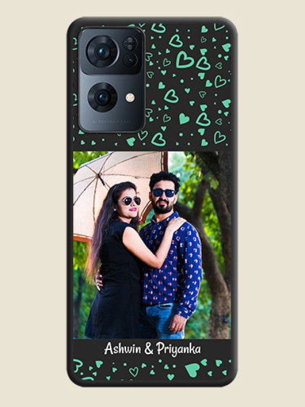 Custom Sea Green Indefinite Love Pattern on Photo on Space Black Soft Matte Mobile Cover - Oppo Reno 7 Pro 5G