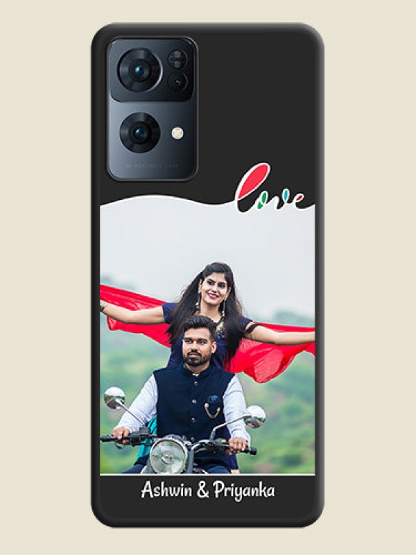 Custom Fall in Love Pattern with Picture on Photo on Space Black Soft Matte Mobile Case - Oppo Reno 7 Pro 5G