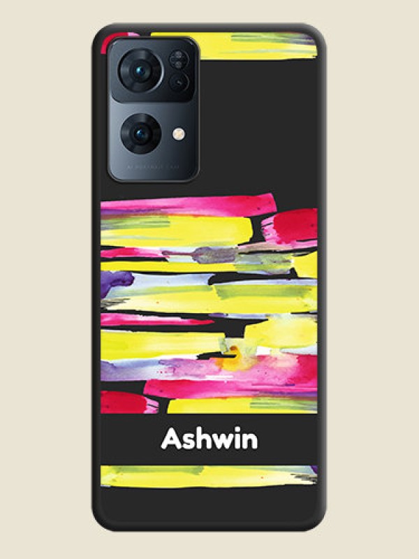 Custom Brush Coloured on Space Black Personalized Soft Matte Phone Covers - Oppo Reno 7 Pro 5G