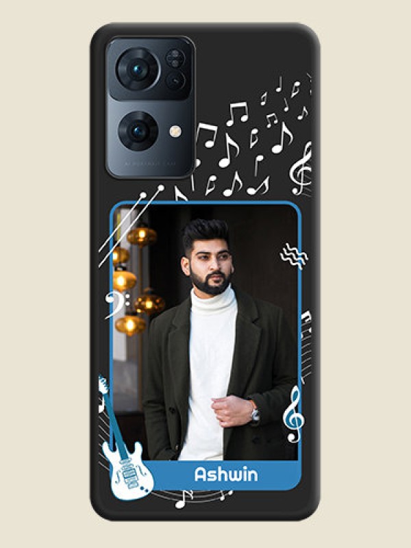 Custom Musical Theme Design with Text on Photo on Space Black Soft Matte Mobile Case - Oppo Reno 7 Pro 5G