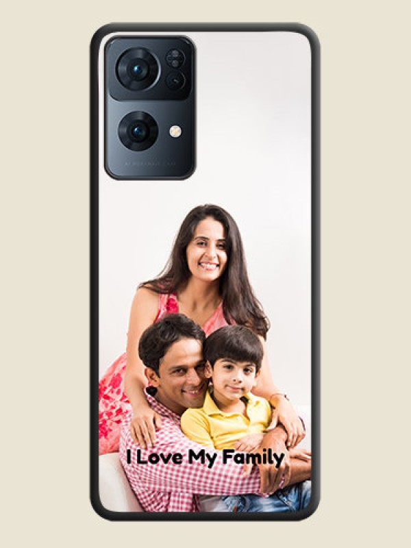 Custom Full Single Pic Upload With Text On Space Black Personalized Soft Matte Phone Covers -Oppo Reno 7 Pro 5G