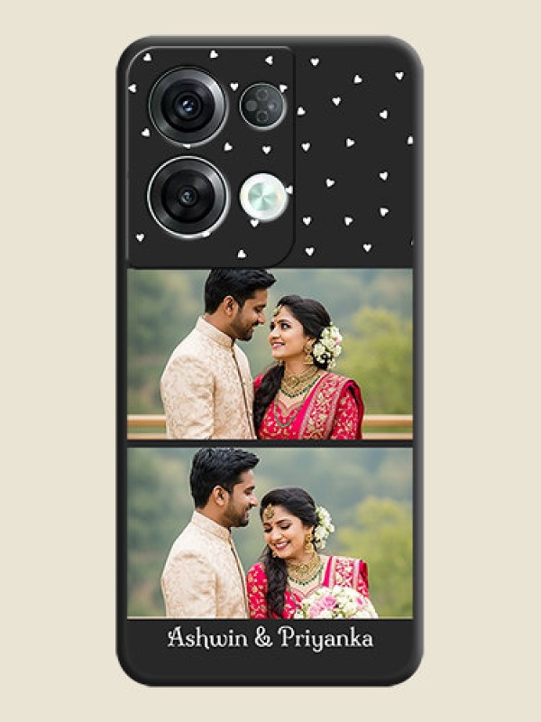 Custom Miniature Love Symbols with Name on Space Black Custom Soft Matte Back Cover - Oppo Reno 8 Pro 5G