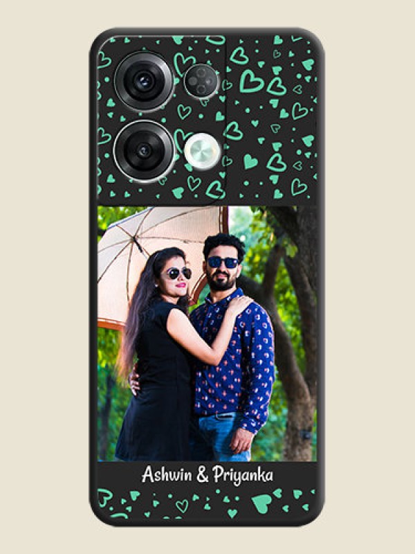 Custom Sea Green Indefinite Love Pattern on Photo on Space Black Soft Matte Mobile Cover - Oppo Reno 8 Pro 5G