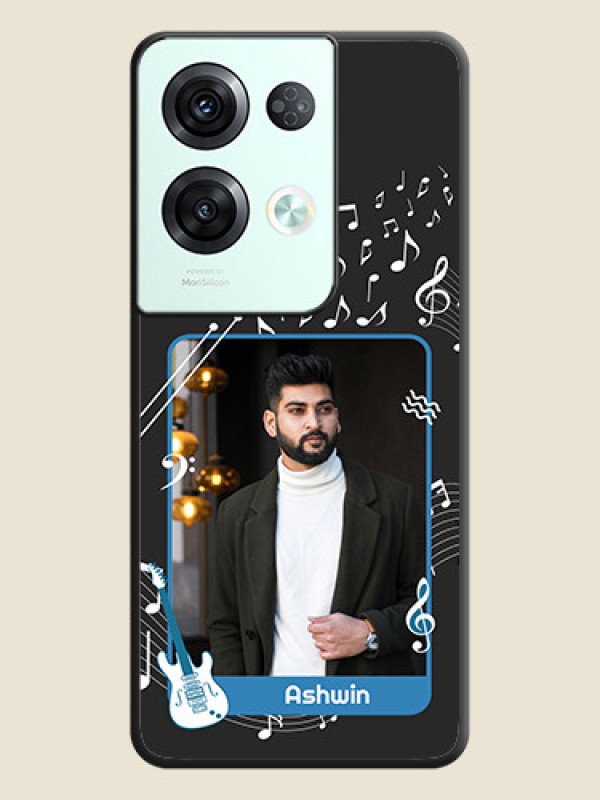 Custom Musical Theme Design with Text on Photo on Space Black Soft Matte Mobile Case - Oppo Reno 8 Pro 5G