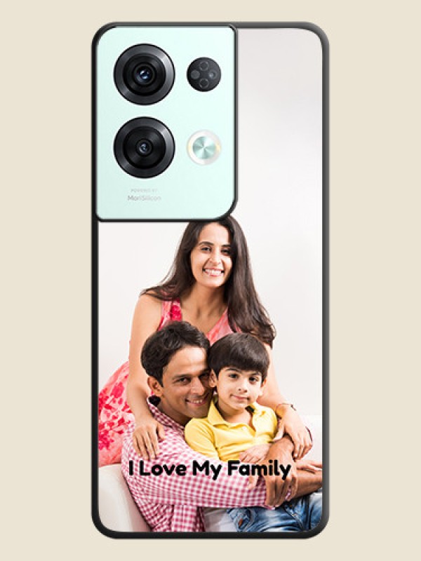 Custom Full Single Pic Upload With Text On Space Black Personalized Soft Matte Phone Covers -Oppo Reno 8 Pro 5G