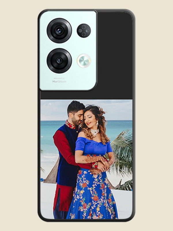 Custom Image Upload With Space Black Color On Custom Soft Matte Mobile Back Cover - Oppo Reno 8 Pro 5G