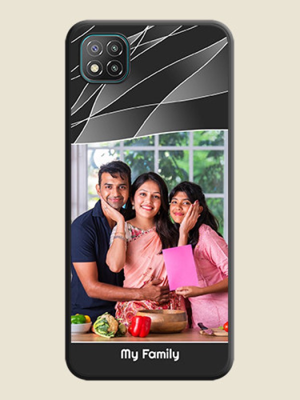 Custom Mixed Wave Lines on Photo on Space Black Soft Matte Mobile Cover - Poco C3