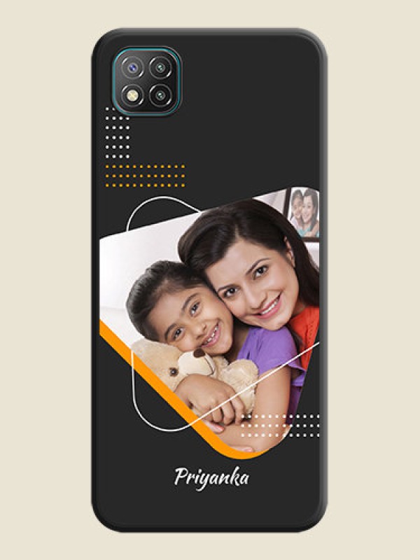 Custom Yellow Triangle on Photo on Space Black Soft Matte Phone Cover - Poco C3