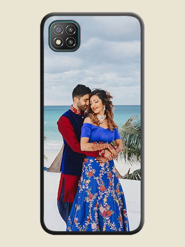 Custom Full Single Pic Upload On Space Black Personalized Soft Matte Phone Covers -Poco C3