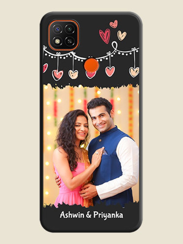 Custom Pink Love Hangings with Name on Space Black Custom Soft Matte Phone Cases - Poco C31