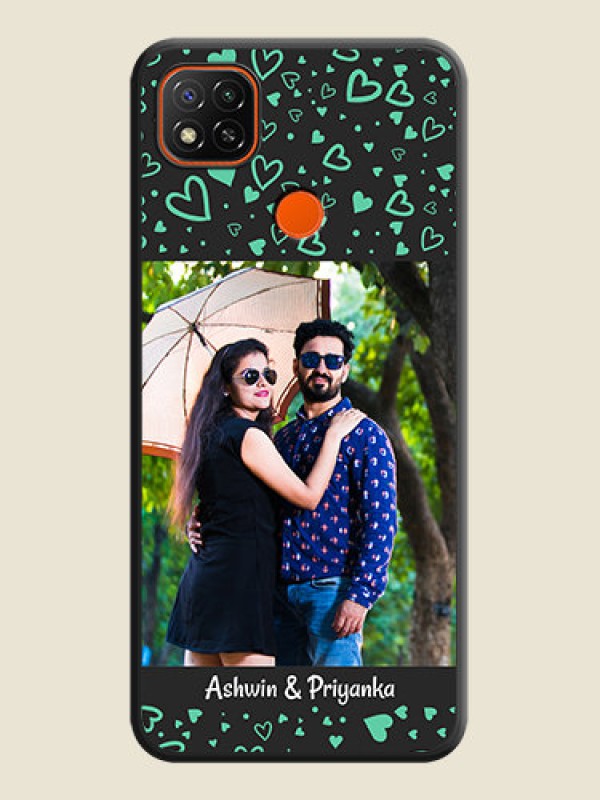 Custom Sea Green Indefinite Love Pattern on Photo on Space Black Soft Matte Mobile Cover - Poco C31