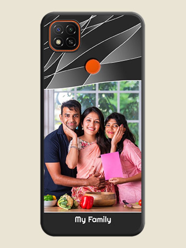 Custom Mixed Wave Lines on Photo on Space Black Soft Matte Mobile Cover - Poco C31