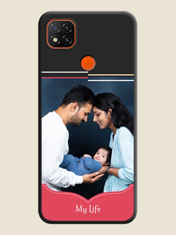 Custom Classic Plain Design with Name on Photo on Space Black Soft Matte Phone Cover - Poco C31
