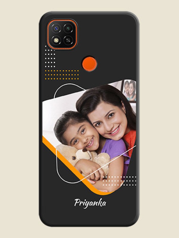 Custom Yellow Triangle on Photo on Space Black Soft Matte Phone Cover - Poco C31