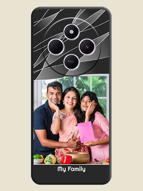 Custom Mixed Wave Lines on Photo On Space Black Custom Soft Matte Mobile Back Cover - Poco C75 5G