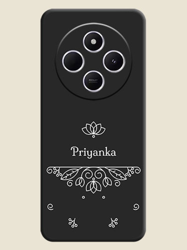 Custom Lotus Garden Custom Text On Space Black Custom Soft Matte Mobile Back Cover - Poco C75 5G
