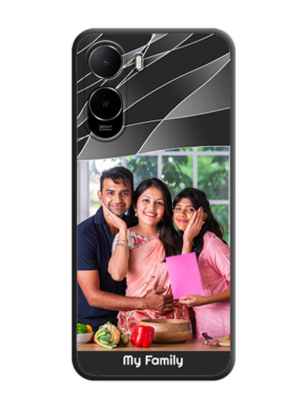 Custom Mixed Wave Lines on Photo On Space Black Custom Soft Matte Mobile Back Cover - Poco C81