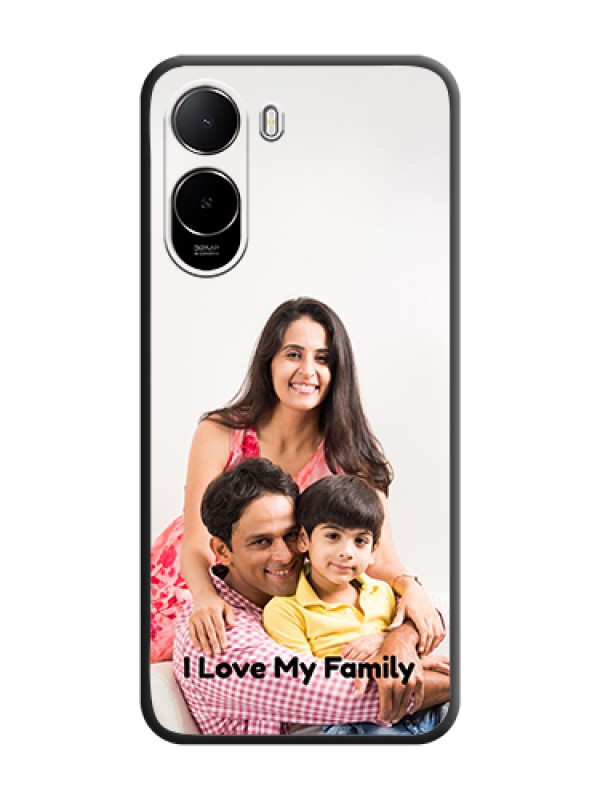 Custom Full Single Pic Upload With Text On Space Black Custom Soft Matte Mobile Back Cover - Poco C81