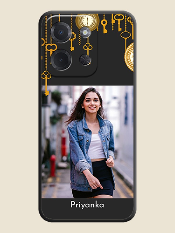 Custom Decorative Design with Text On Space Black Custom Soft Matte Mobile Back Cover - Poco C85 5G