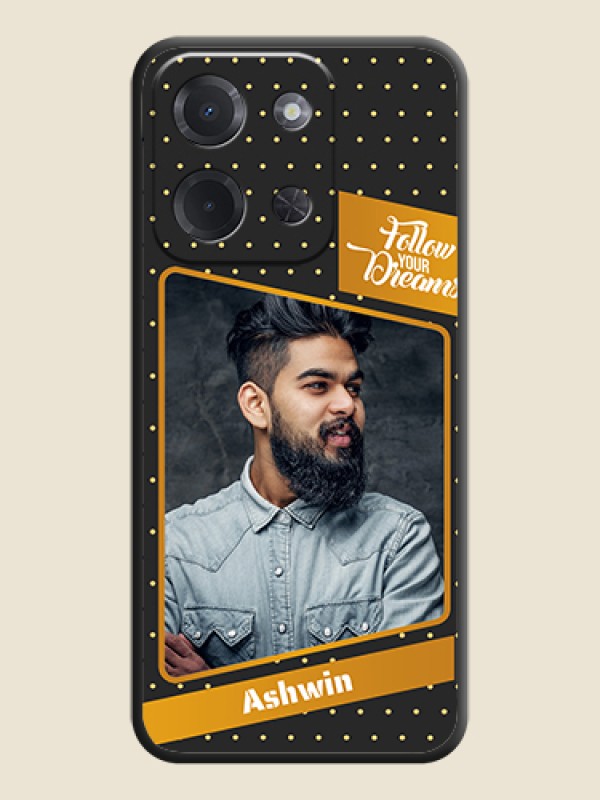 Custom Follow Your Dreams with White Dots On Space Black Custom Soft Matte Mobile Back Cover - Poco C85 5G