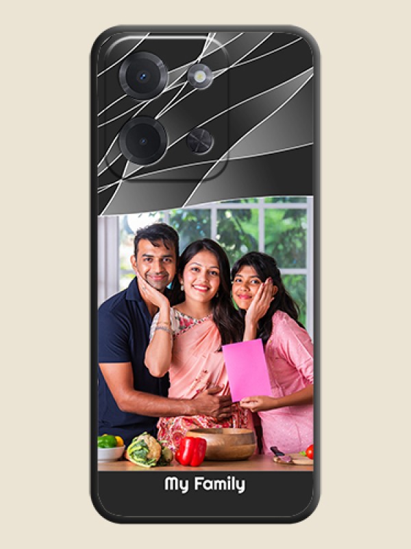 Custom Mixed Wave Lines on Photo On Space Black Custom Soft Matte Mobile Back Cover - Poco C85 5G