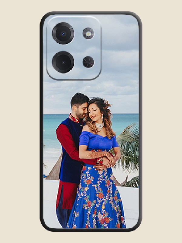 Custom Full Single Pic Upload On Space Black Custom Soft Matte Mobile Back Cover - Poco C85 5G