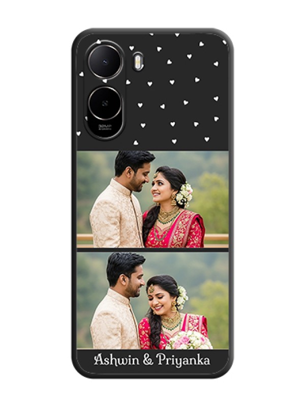 Custom Miniature Love Symbols with Name On Space Black Custom Soft Matte Mobile Back Cover - Poco C85X 5G