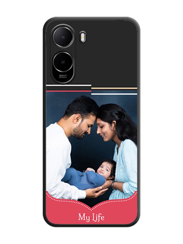 Custom Classic Plain Design with Name On Space Black Custom Soft Matte Mobile Back Cover - Poco C85X 5G