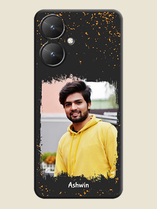 Custom Spray Free Design on Photo On Space Black Custom Soft Matte Mobile Back Cover - Poco M6 5G