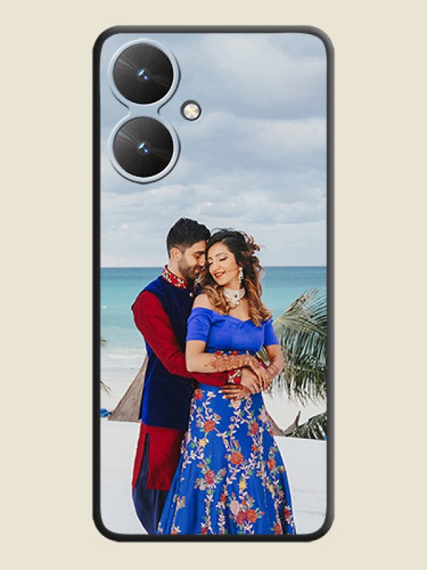 Custom Full Single Pic Upload On Space Black Custom Soft Matte Mobile Back Cover - Poco M6 5G