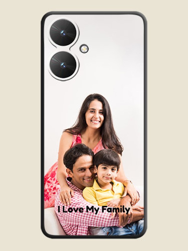 Custom Full Single Pic Upload With Text On Space Black Custom Soft Matte Mobile Back Cover - Poco M6 5G