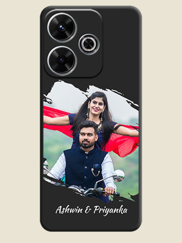 Custom Grunge Brush Strokes on Photo On Space Black Custom Soft Matte Mobile Back Cover - Poco M6 Plus 5G